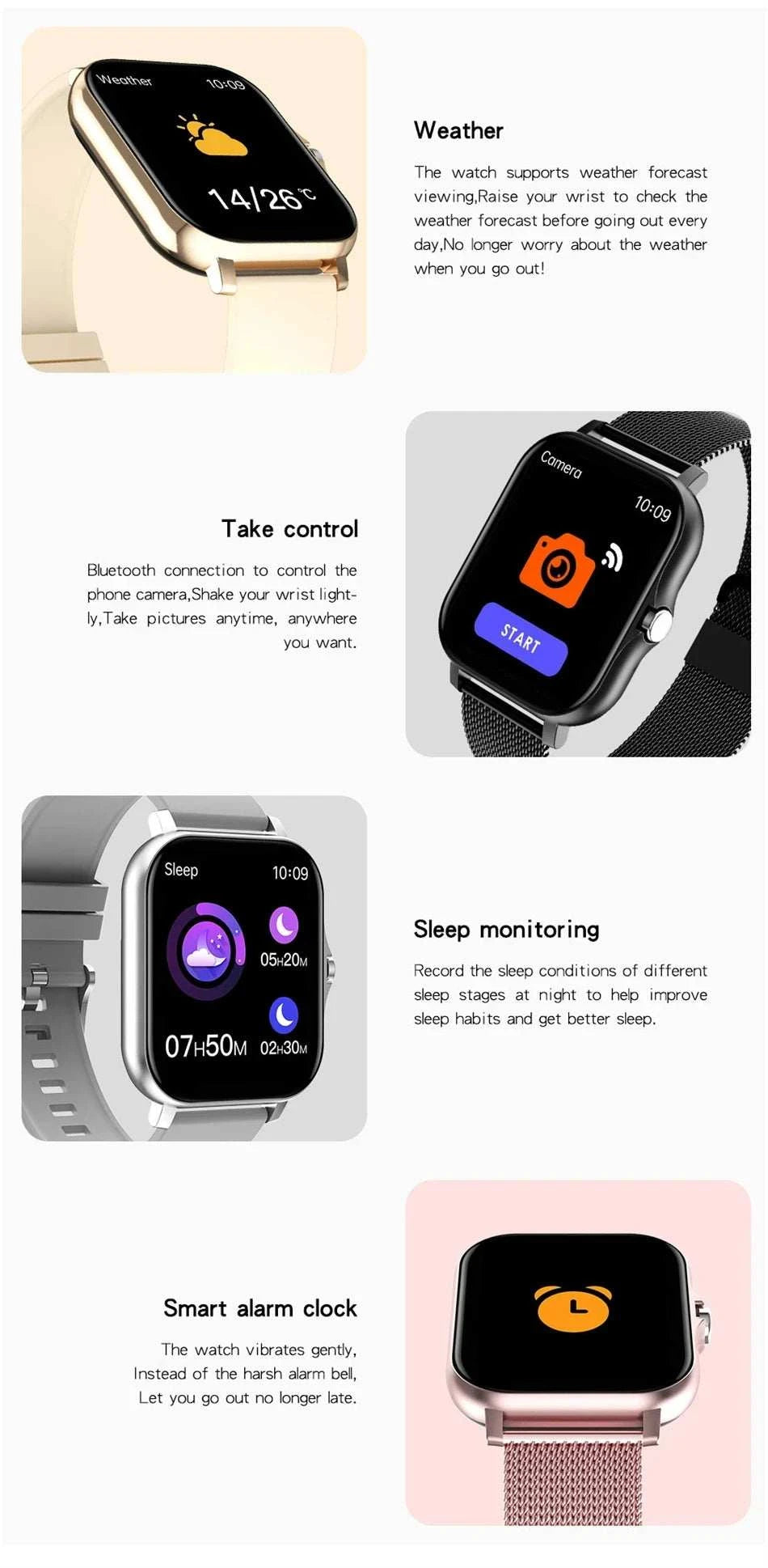 Smart Watch For Android IOS Watches 1.83inch HD Display Bluetooth CallThe Plug
