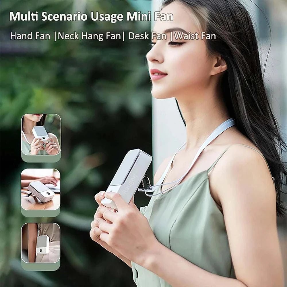 Waist Fan Portable Wearable Hanging Neck Fan USB Rechargeable Air CircThe Plug