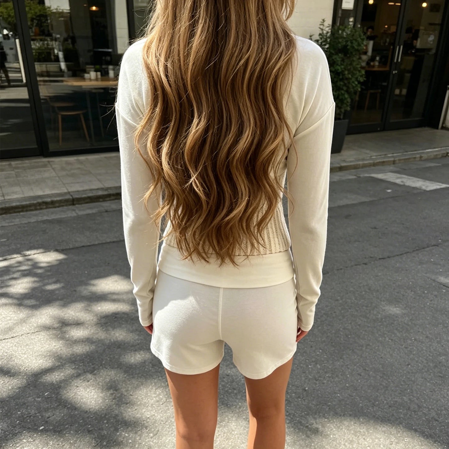 Stylish Women s V Neck Crop Tops with Long Sleeves and  Fit Design TreThe Plug