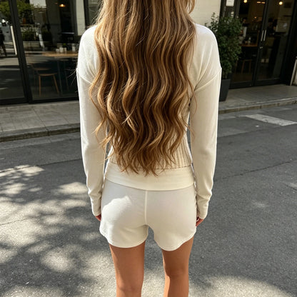 Stylish Women s V Neck Crop Tops with Long Sleeves and  Fit Design TreThe Plug