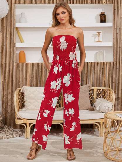 Women's Summer Printed Strapless Jumpsuit, Casual and SimpleThe Plug