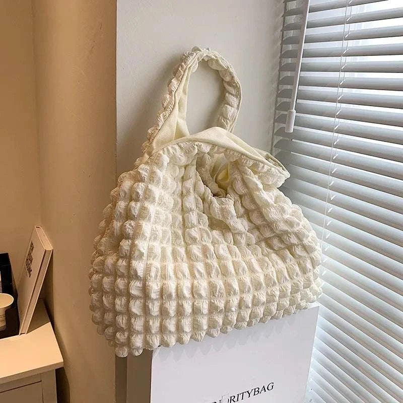 Yogodlns Summer Pleated Cloud Bag Female Candy Color Large Capacity ShThe Plug