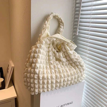Yogodlns Summer Pleated Cloud Bag Female Candy Color Large Capacity ShThe Plug