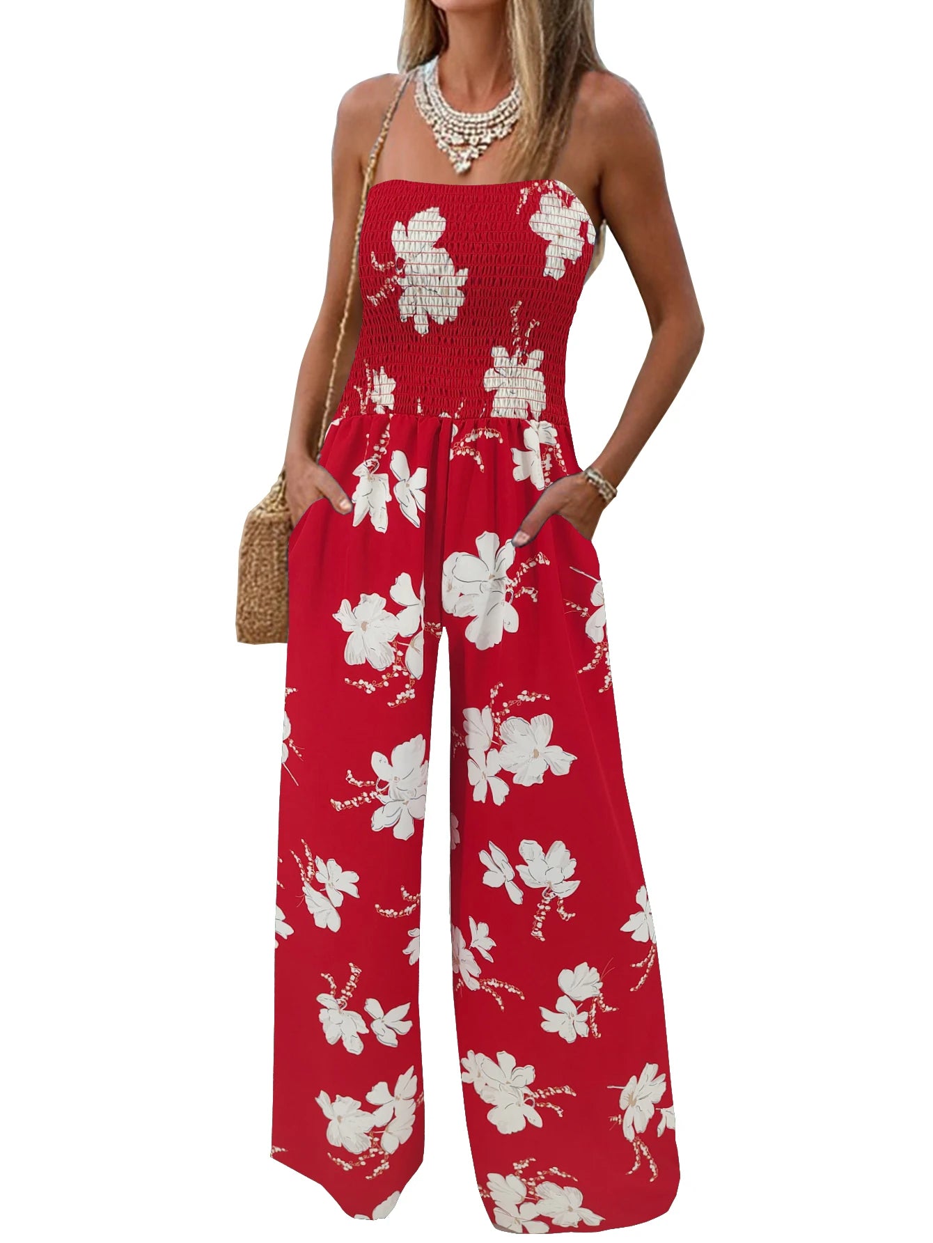 Women's Summer Printed Strapless Jumpsuit, Casual and SimpleThe Plug