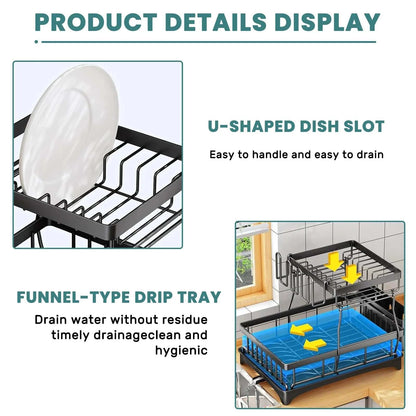 Large 2-tier dish drying rack for kitchen countertops, removable largeThe Plug