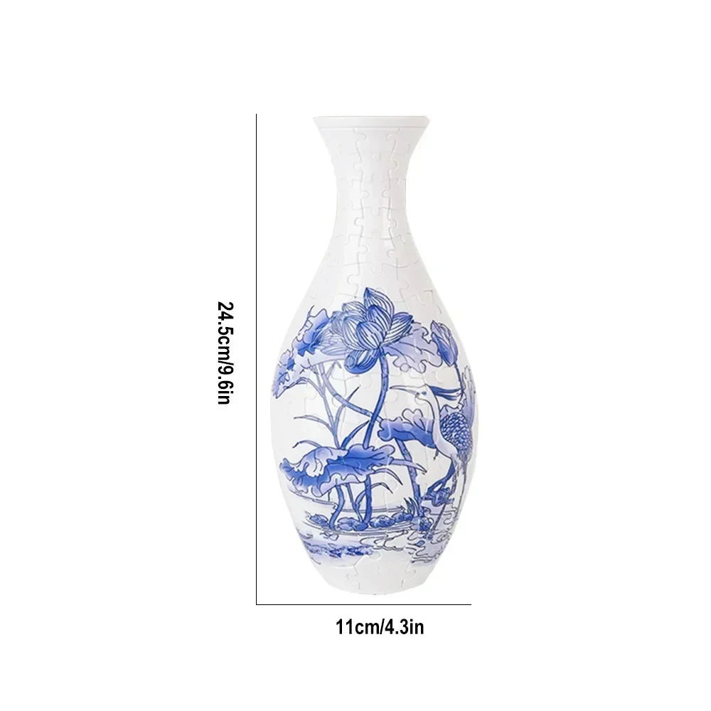 3D Puzzle Vase Panda Flower Porcelain Design Made Plastic Home DecoratThe Plug