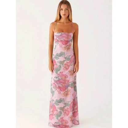 【New style】Women's Summer Boho Floral Print Cami Dress Bodycon Long MaThe Plug