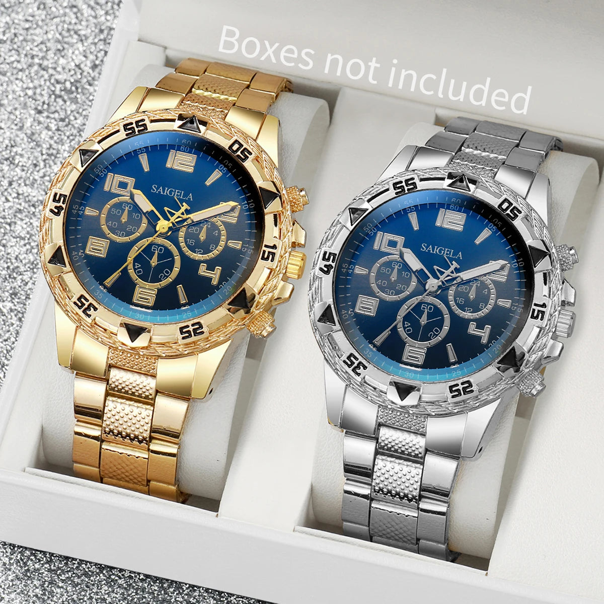 Men's 2-Piece Business Quartz Watch Set - Steel Band, Arabic Dial