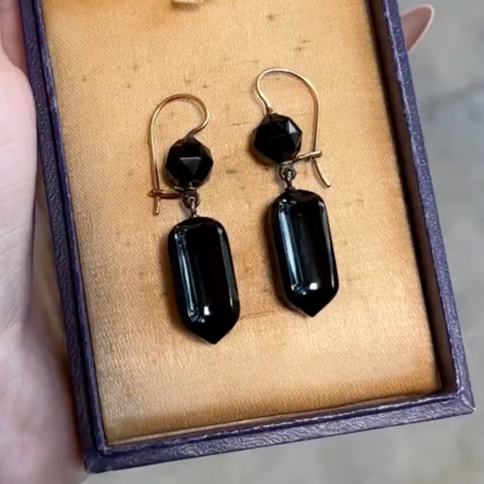 c. 1870s-1880s French Jet Earrings | RESERVED