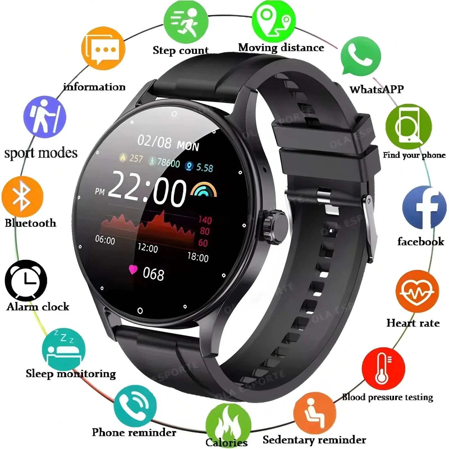 2026 Smart Watch for Women and Men with heart rate monitor, fitness tracking, Bluetooth calling, and waterproof design
