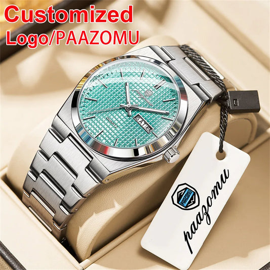 PAAZOMU Men's Luxury Chronograph Watch – Waterproof, Luminous & Date Display