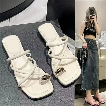 Stylish Women's Cross Strap Slide Sandals Comfortable Lightweight Toe The Plug