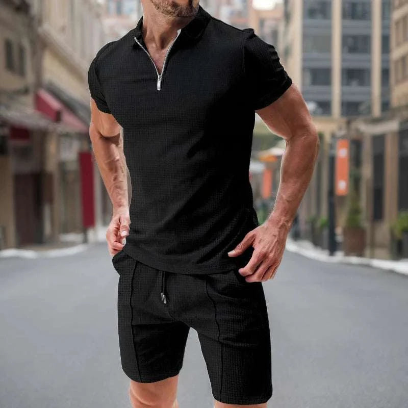 Men's Summer Polo Short‑Sleeve & Shorts Set, Trendy Casual Polo ShirtThe Plug