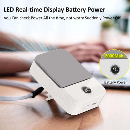 Waist Fan Portable Wearable Hanging Neck Fan USB Rechargeable Air CircThe Plug