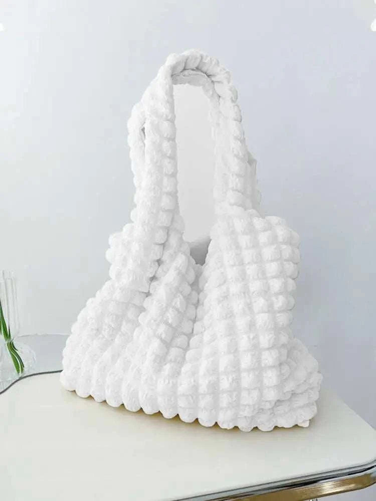 Yogodlns Summer Pleated Cloud Bag Female Candy Color Large Capacity ShThe Plug