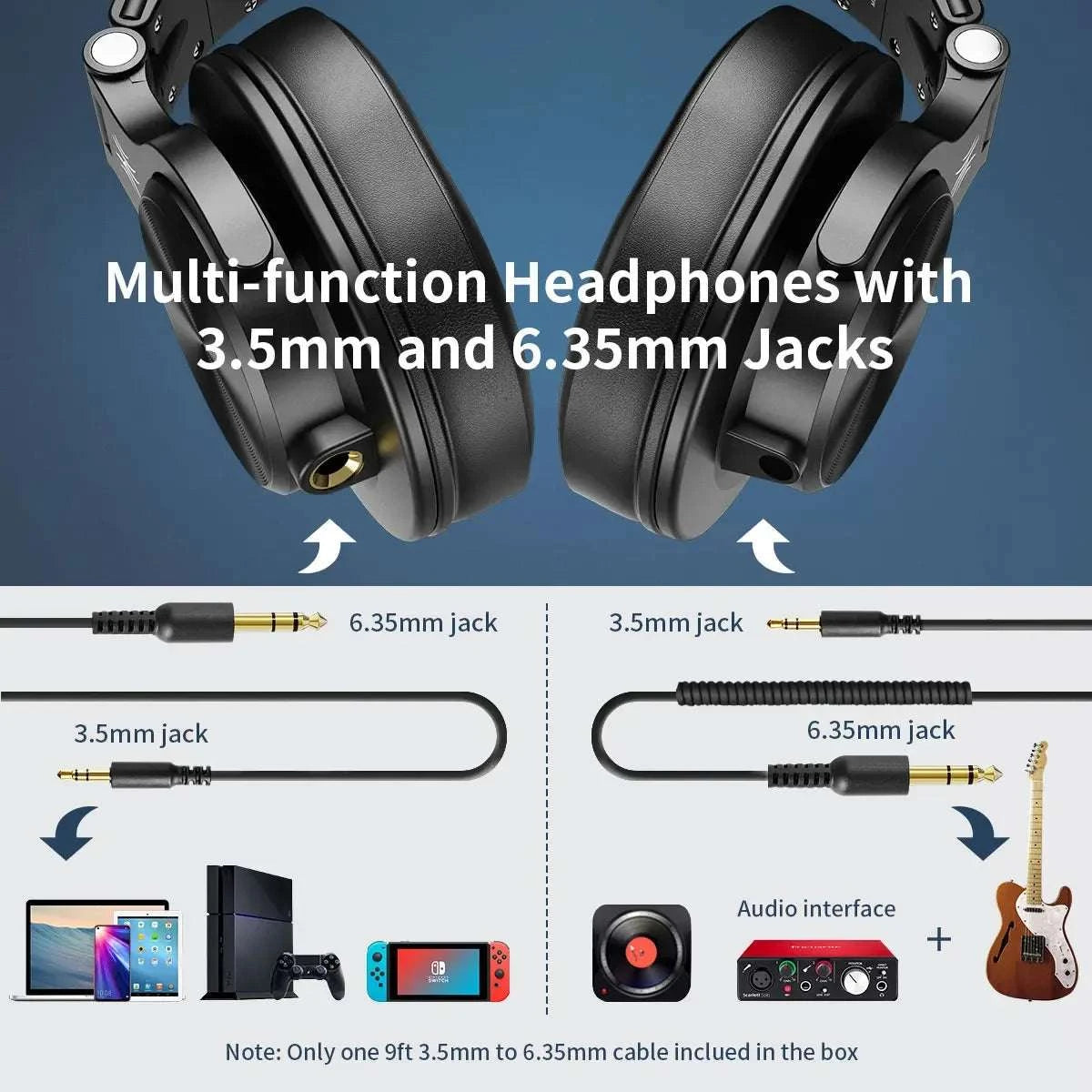 Oneodio A71 Wired HiFi Headphones With Mic Over Ear Stereo Hi-Res HeadThe Plug