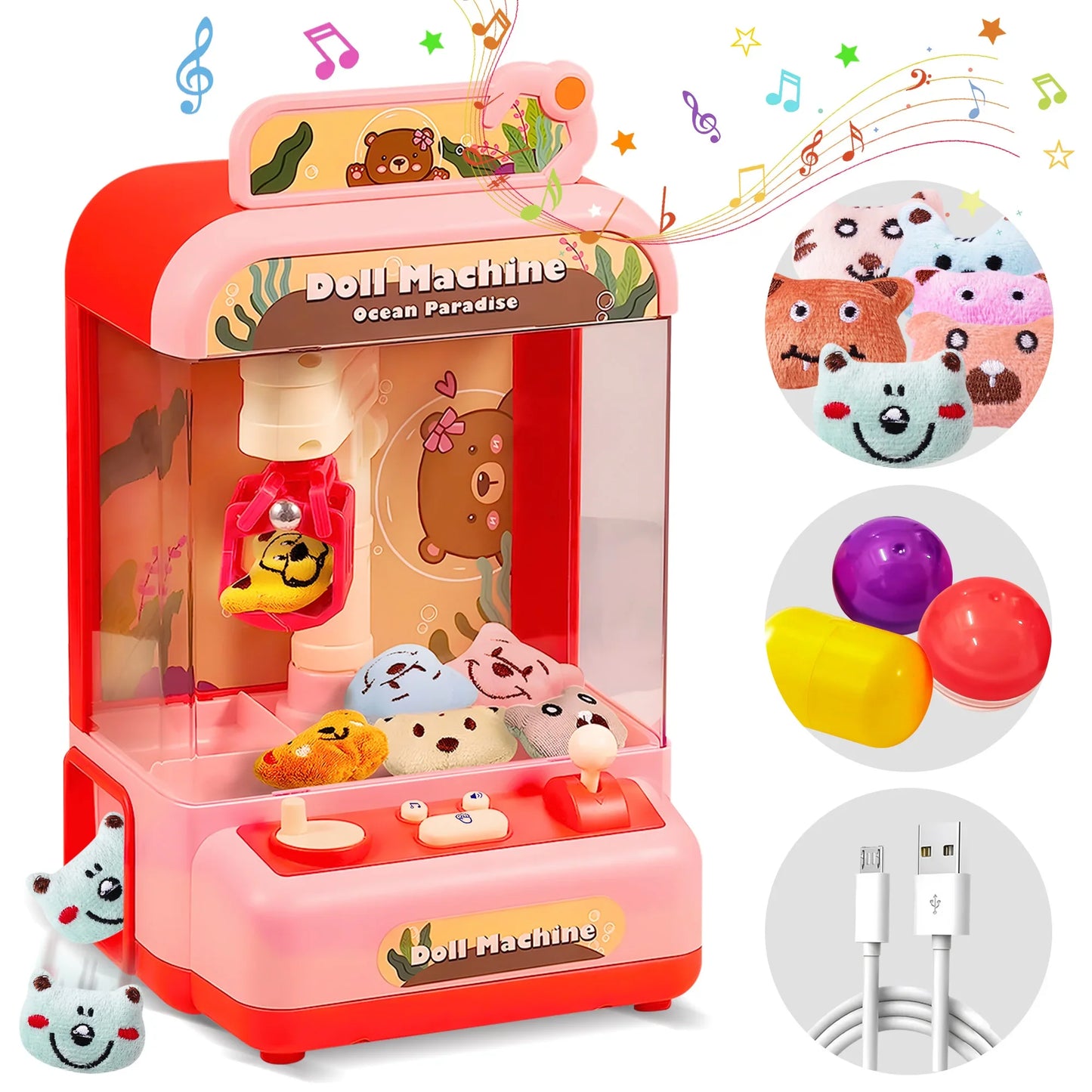Mini Claw Machine for Kids Girl Toys for Ages 8-13 Arcade Game Toy ClaThe Plug