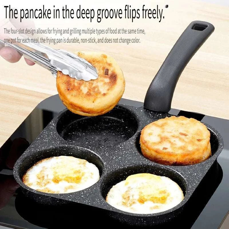 1pc Medical Stone Four-hole Omelette Pot Household Non-stick Flats-botThe Plug