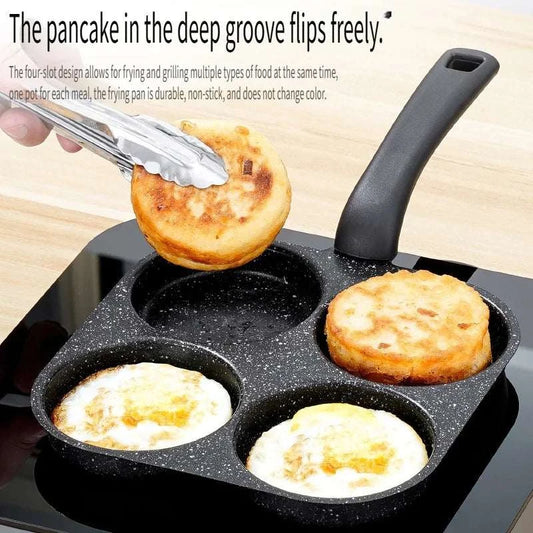 1pc Medical Stone Four-hole Omelette Pot Household Non-stick Flats-botThe Plug