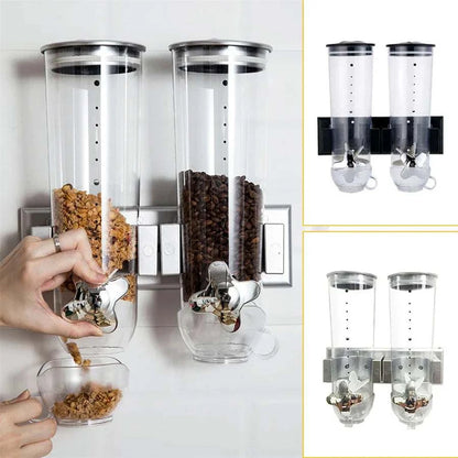 Wall-mounted 2 Barrel Cereal Dispenser, Food Grain Storage Tanks, CereThe Plug