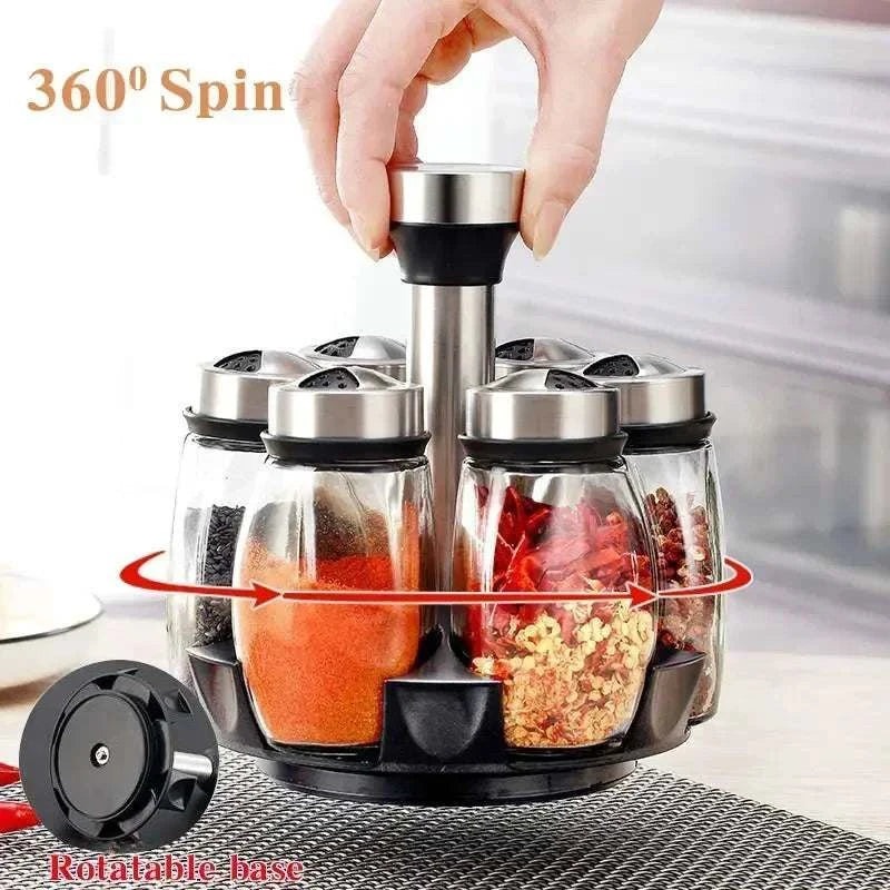 NEW Single Bottle Glass Jar and Spice Jar Set Rack Glass Seasoning SugThe Plug