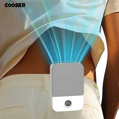 Portable waist fan with wearable neck strap and USB rechargeable design