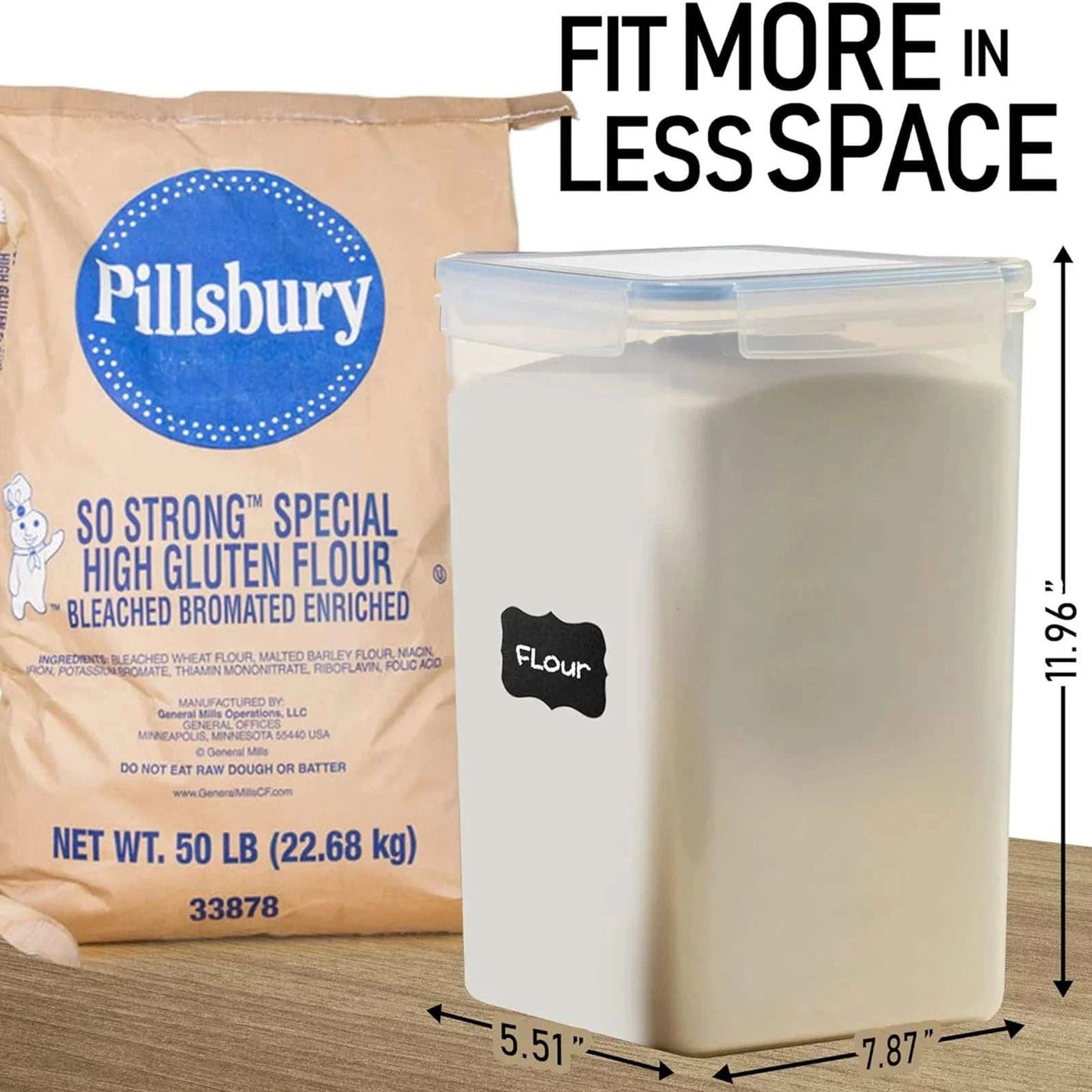 2Pcs Large Airtight Food Storage Containers Pantry 8.7L For Cereal FloThe Plug