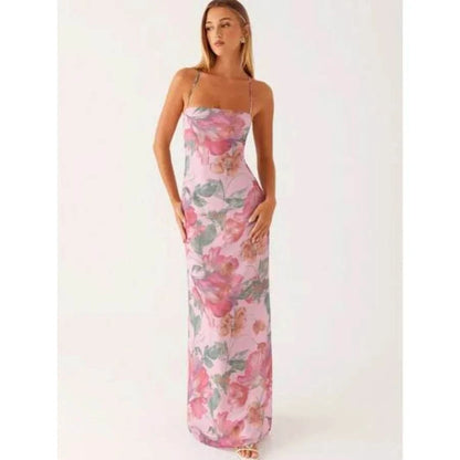 【New style】Women's Summer Boho Floral Print Cami Dress Bodycon Long MaThe Plug