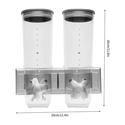 Wall-mounted 2 Barrel Cereal Dispenser, Food Grain Storage Tanks, CereThe Plug