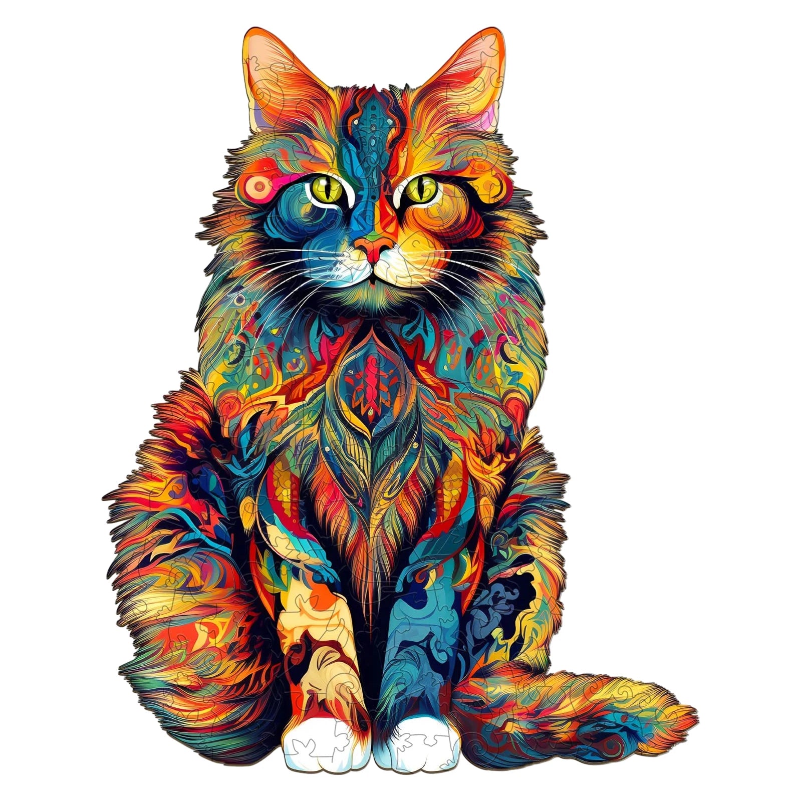Cat Pattern Wooden Puzzle Animal Shape Wood Puzzles unique Cat Shapes The Plug