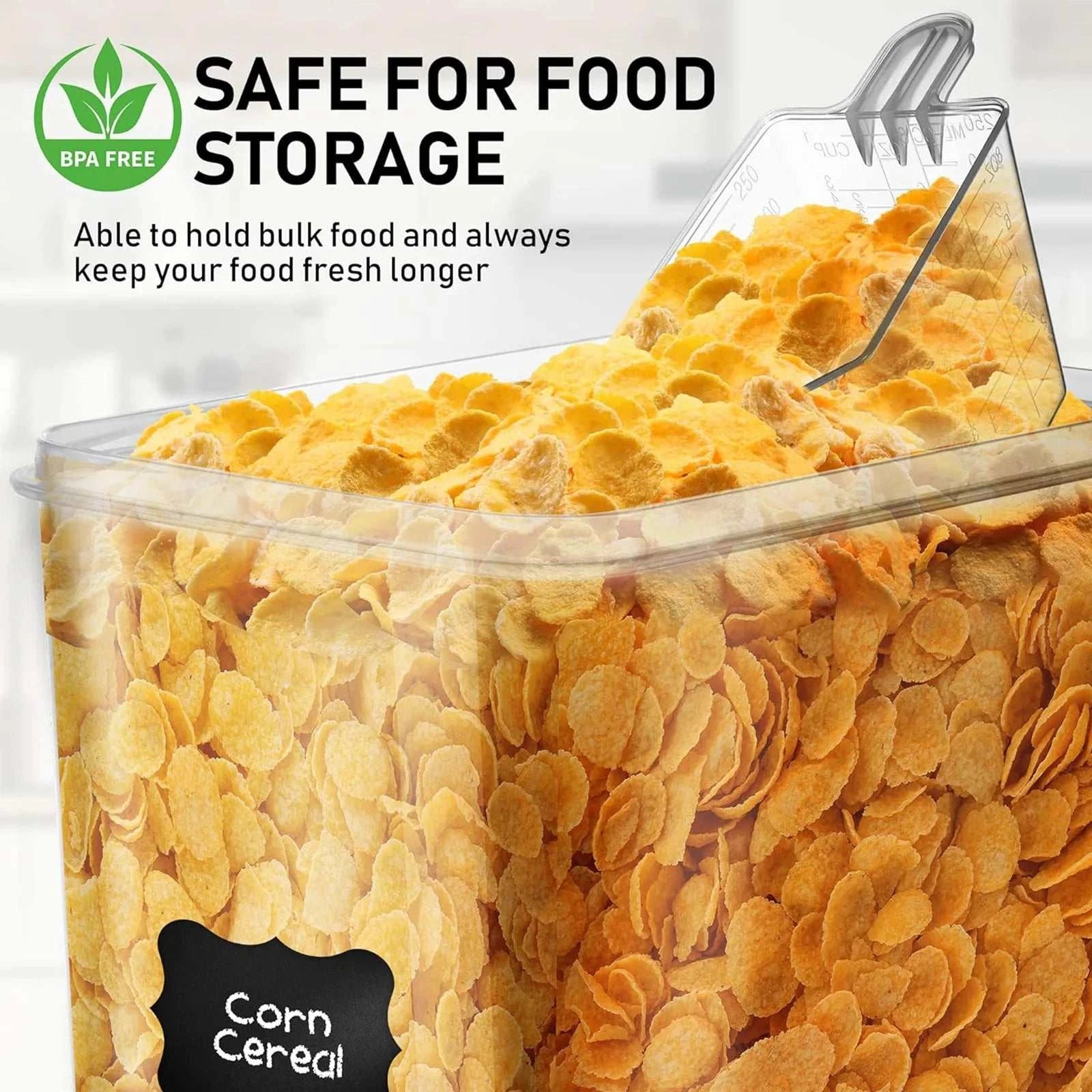 2Pcs Large Airtight Food Storage Containers Pantry 8.7L For Cereal FloThe Plug