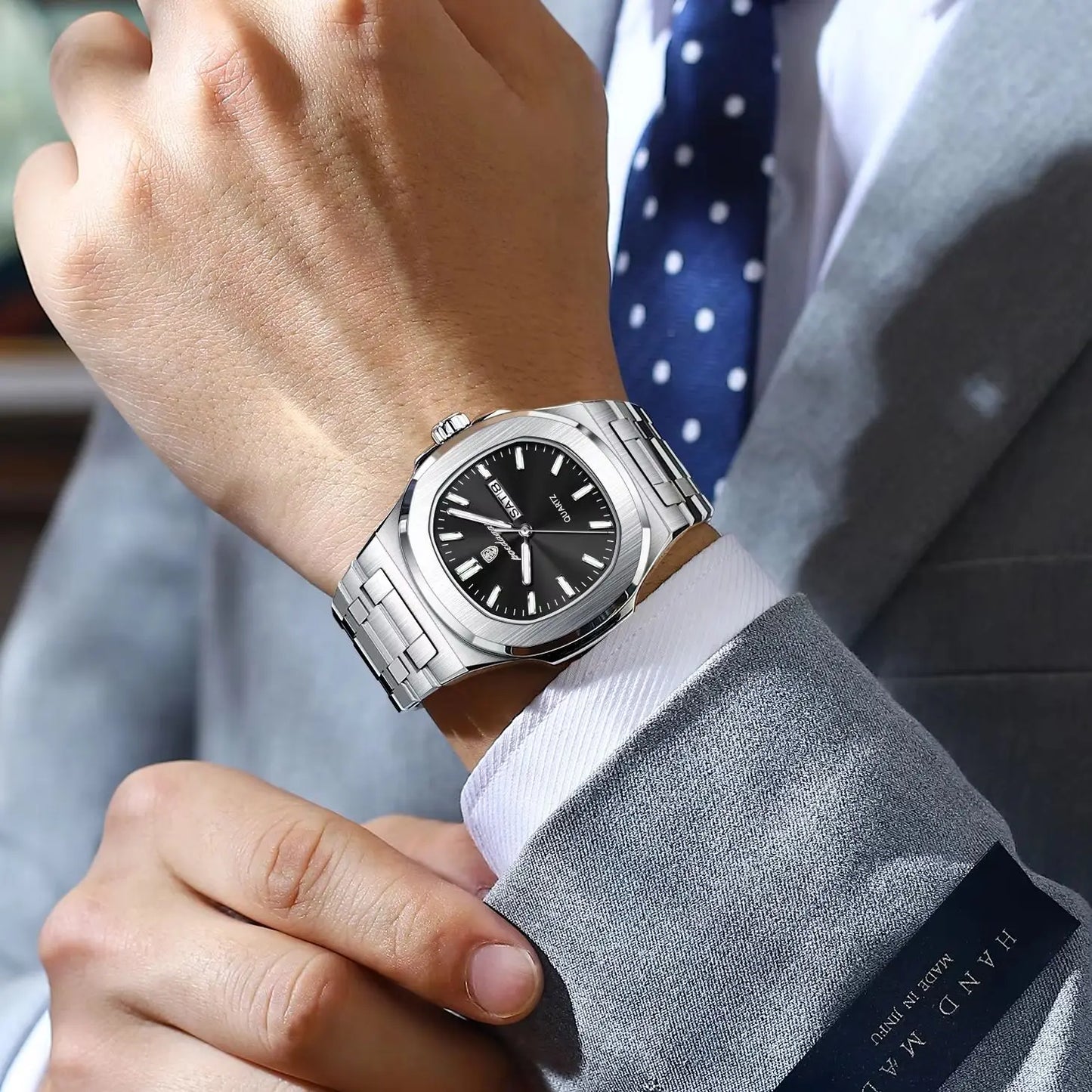 POEDAGAR Men's Luxury Quartz Watch – Waterproof & Luminous
