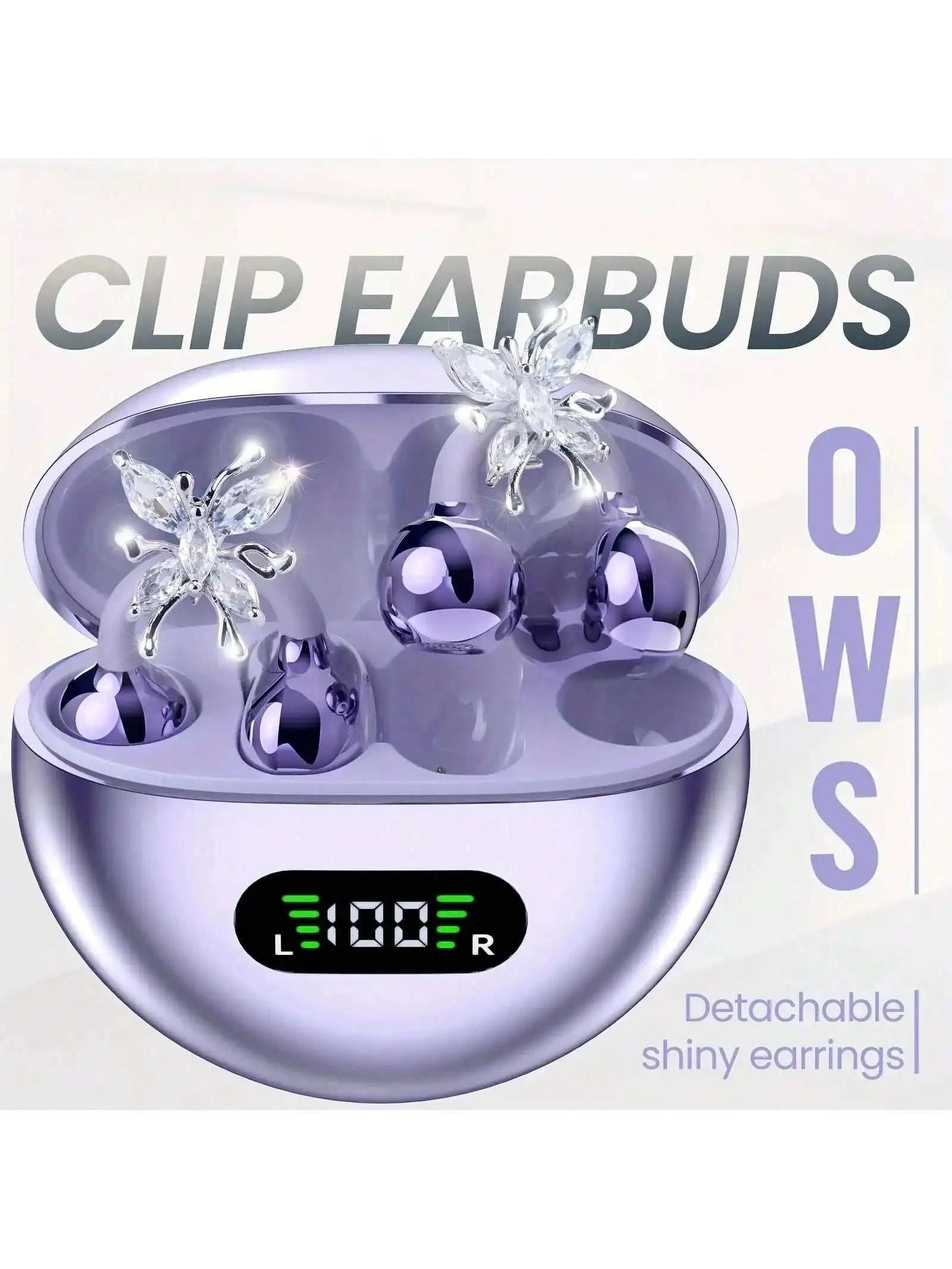 2025 New OWS Clip-On Open-Ear Headphones, Butterfly Earring Style WireThe Plug