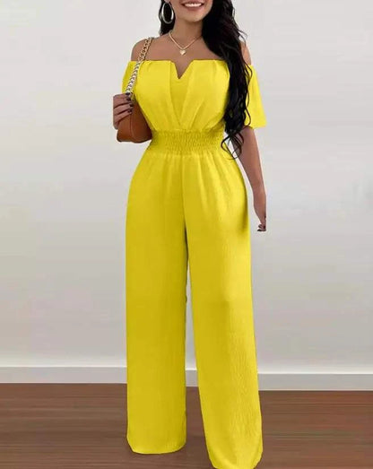 Jumpsuits for Women 2025 Spring Fashion Off Shoulder Casual Plain ShorThe Plug