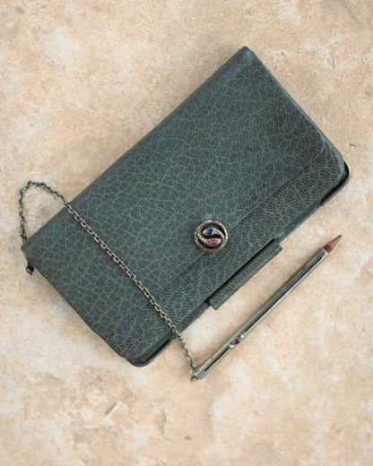 Antique French Leather Purse with Snake Clasp by Maison Maquet