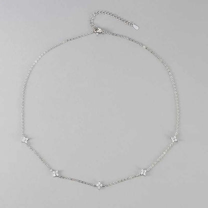 New Stainless Steel Zircon Necklaces for Women 18K Gold Plated Four LeThe Plug