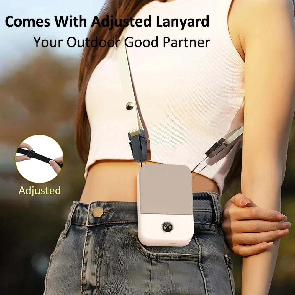 Waist Fan Portable Wearable Hanging Neck Fan USB Rechargeable Air CircThe Plug