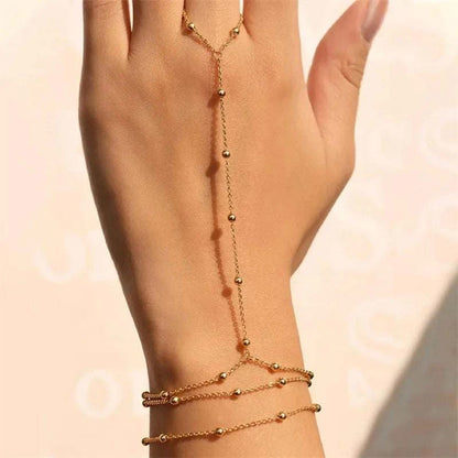 Multilayer Vintage Connected Finger Ring Bracelets for Women Handmade The Plug