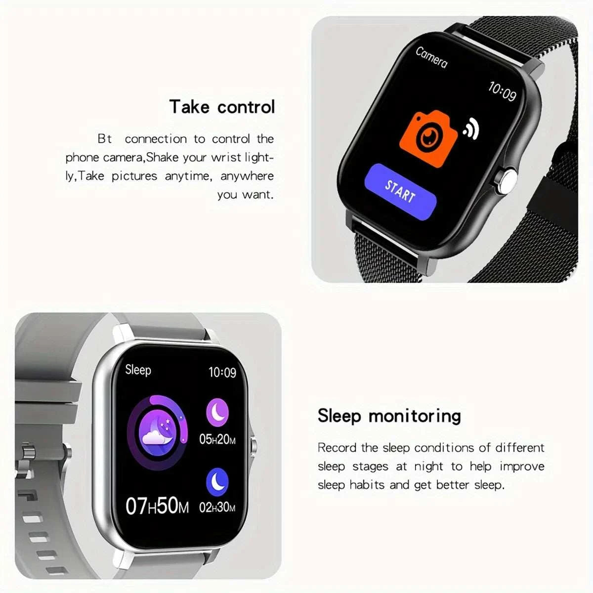Smart Watch For Android IOS Watches 1.83inch HD Display Bluetooth CallThe Plug