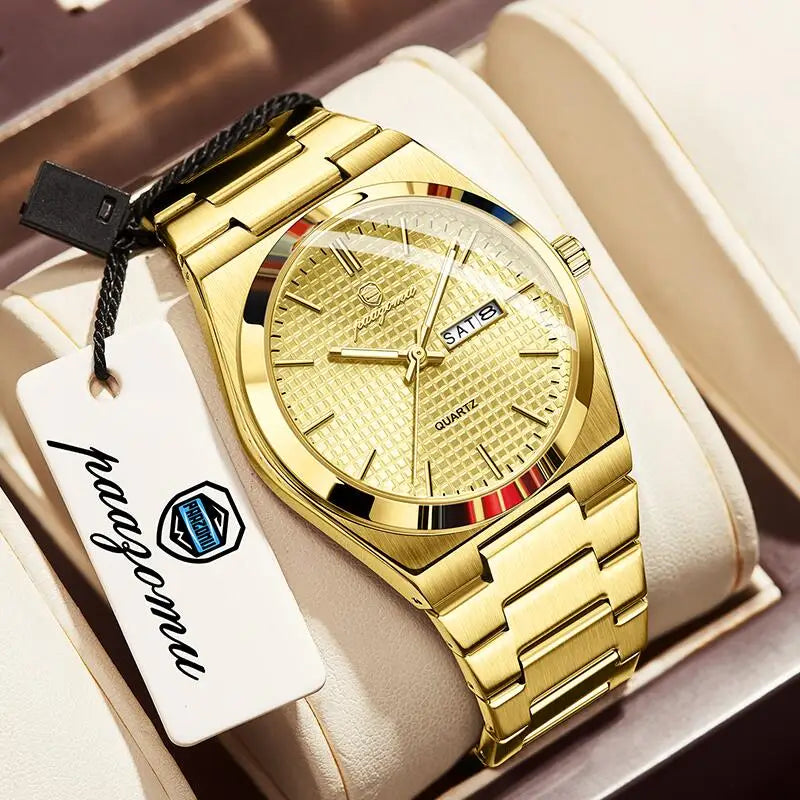 PAAZOMU Men's Luxury Chronograph Watch – Waterproof, Luminous & Date Display