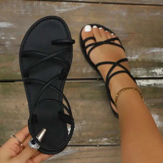 Women’s summer flat sandals lightweight casual non-slip beach shoes in various sizes