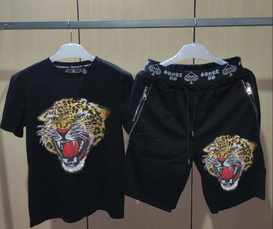 Mens Joggers Sets  Clothing Fashion designer  Tracksuit Men Short SleeThe Plug