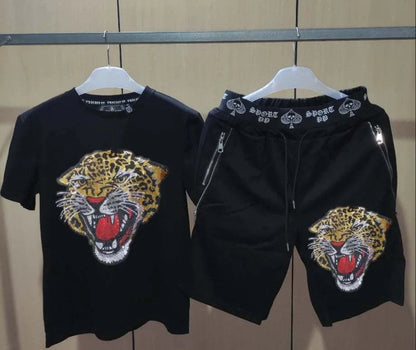 Mens Joggers Sets  Clothing Fashion designer  Tracksuit Men Short SleeThe Plug