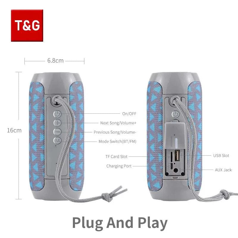Bluetooth Speaker T&G TG117 Portable TWS Sound Box Waterproof LoudspeaThe Plug