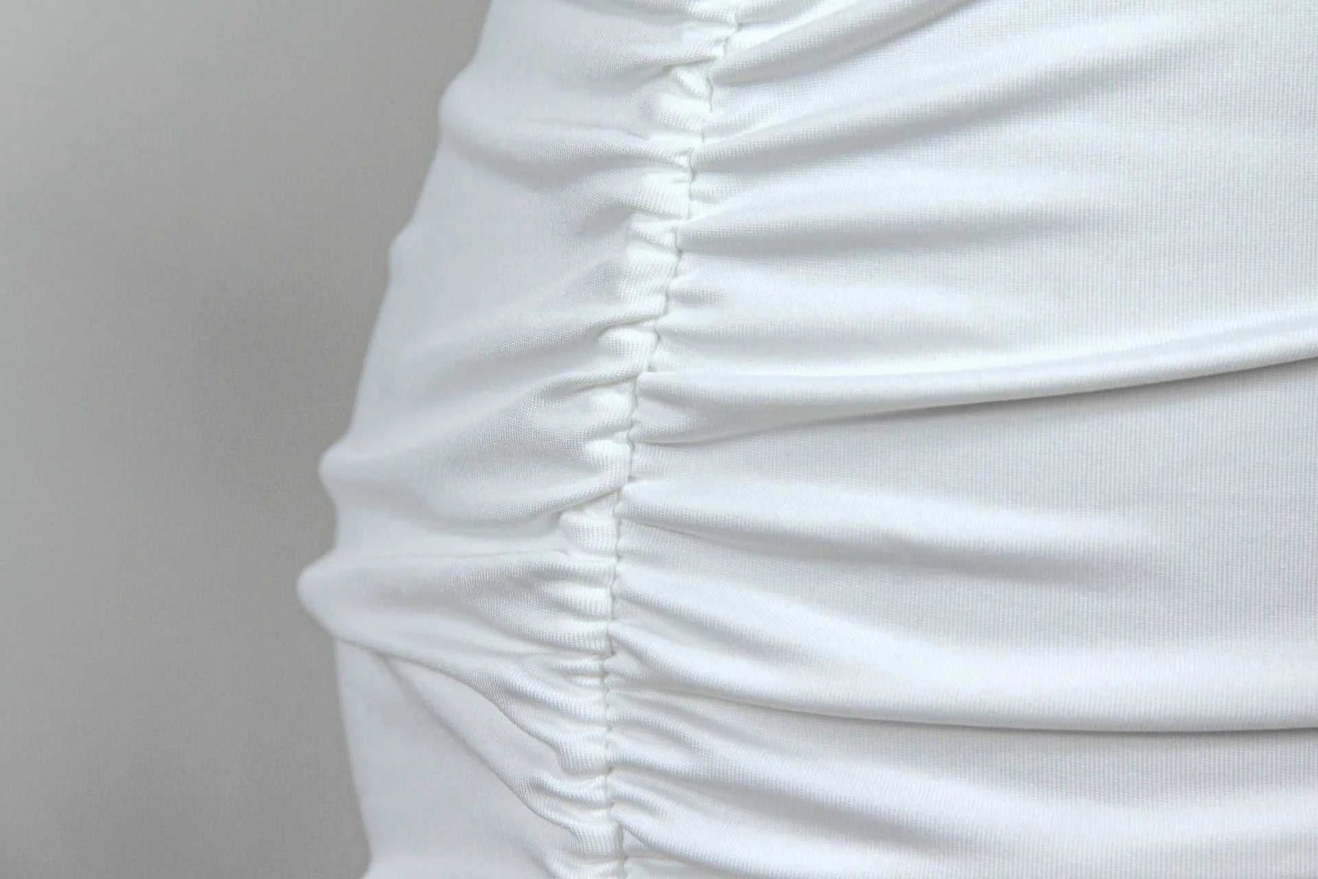 Kesiachiccly Double Layers Ruched Bodycon Dress Women Halter Bandage MThe Plug