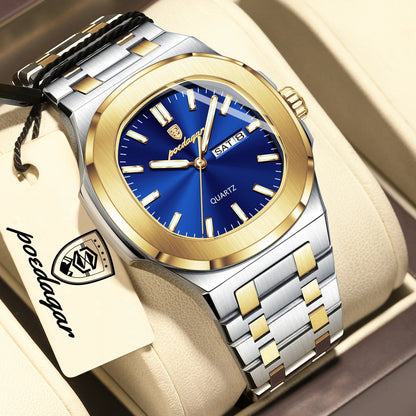 POEDAGAR Men's Luxury Quartz Watch – Waterproof & Luminous