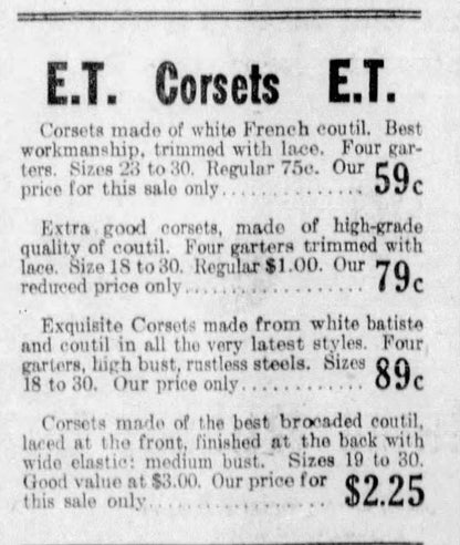 c. 1900s Erect Form ET Corset in Box