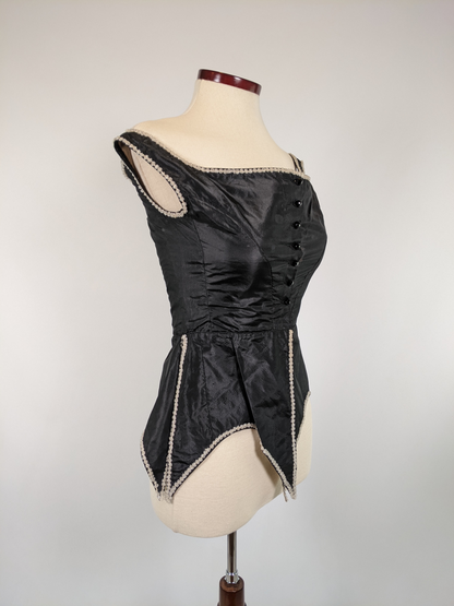 1860s Swiss Waist or Corsage | Button Closures