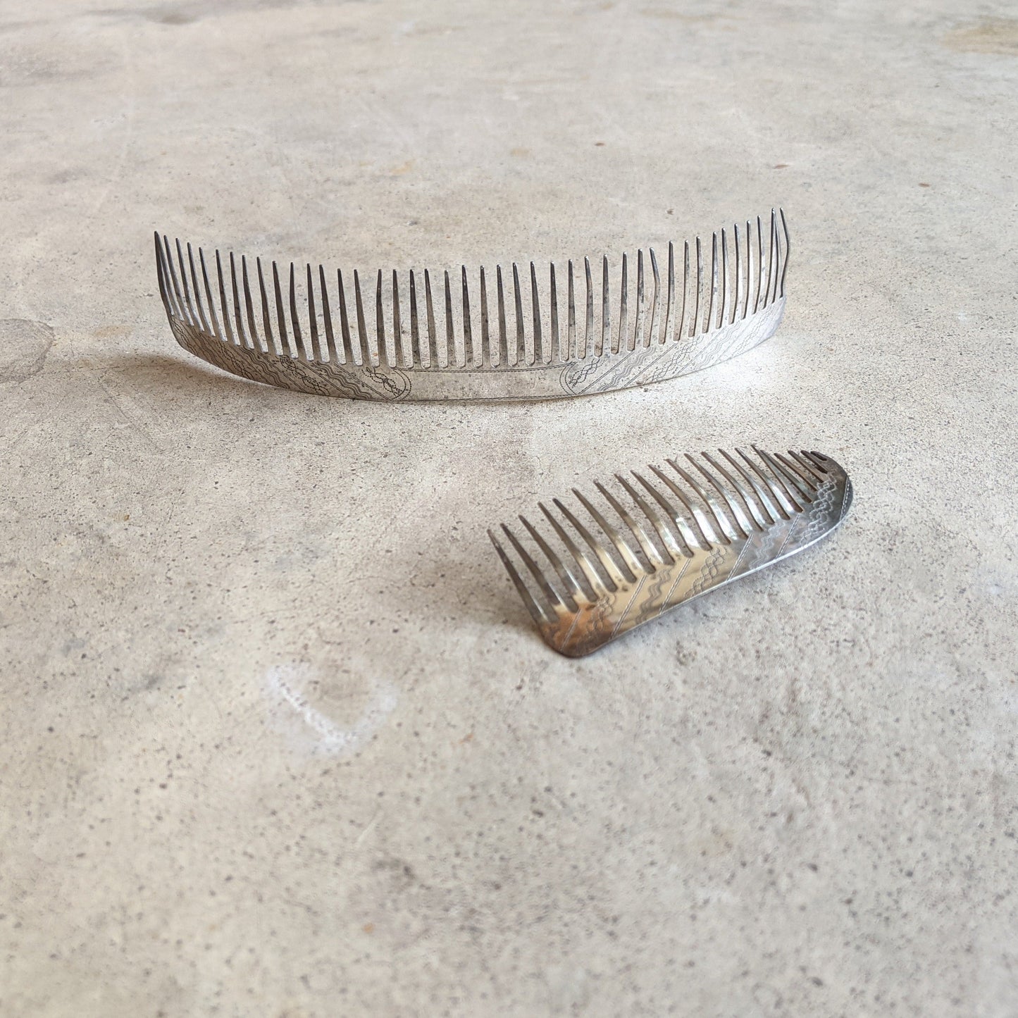 19th C. Silver Hair Comb Set