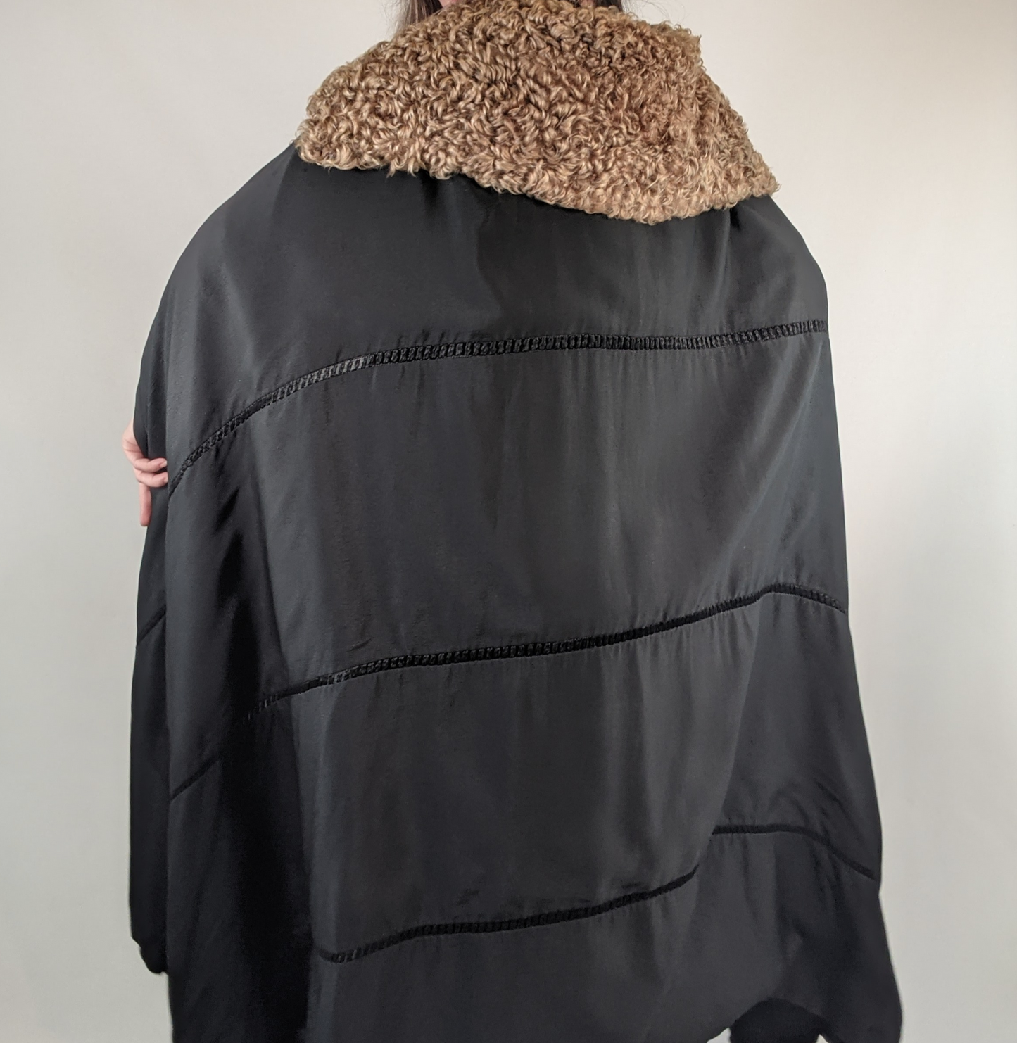 1920s Black Silk Cape